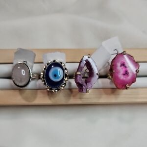 Elegant Multi-Stone Ring Set